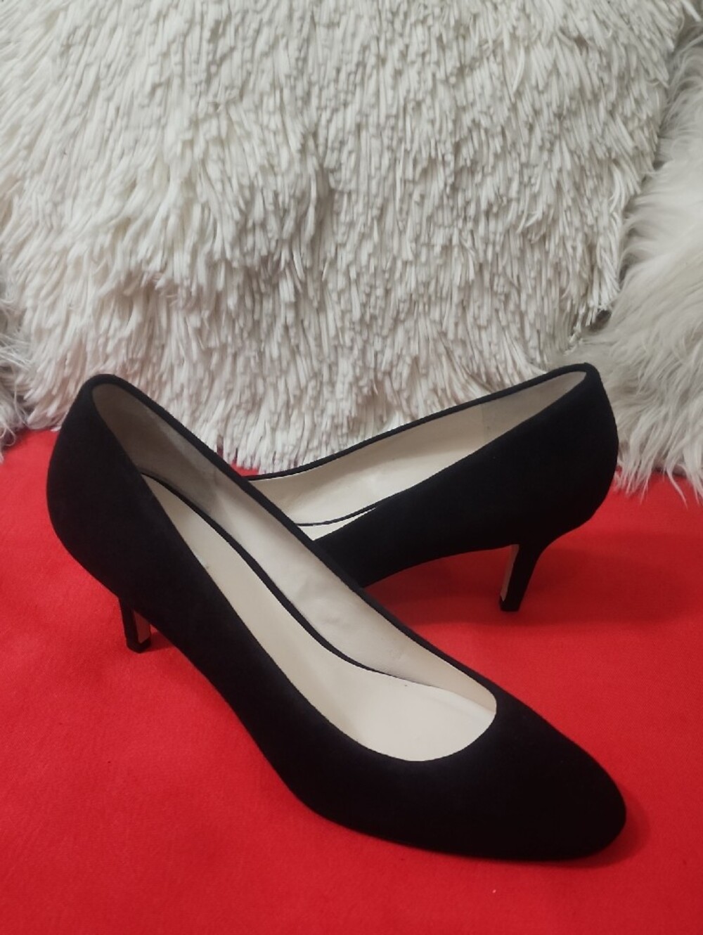 Cole Haan Eva Black Suede Rounded Toe Flats